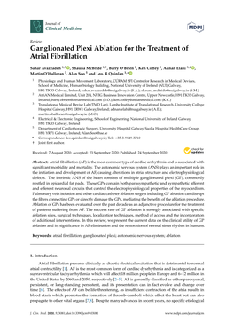 Ganglionated Plexi Ablation for the Treatment of Atrial Fibrillation