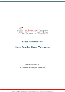 Labor Parlamentaria María Soledad Alvear Valenzuela