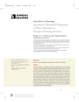 Symbiont-Mediated Digestion of Plant Biomass in Fungus-Farming Insects