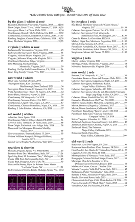 Retail Wines 30% Off Menu Price by the Glass | Whites & Rosé by the Glass | Reds Rkatsiteli, Blenheim Vineyards, Virginia, 2019