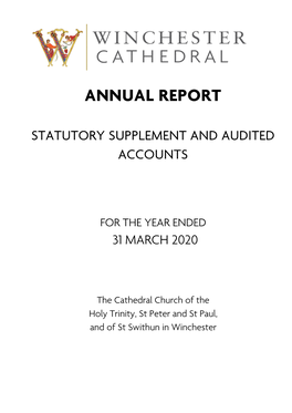 Winchester Cathedral Annual Report and Accounts 2020