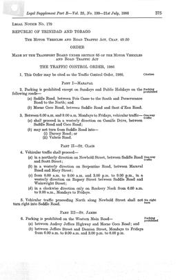 Legal Supplement Part B~Vol. 25, No. 199~218T July, 1986 LEGAL