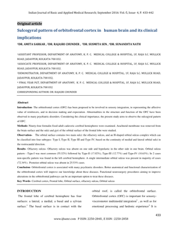 Sulcogyral Pattern of Orbitofrontal Cortex in Human Brain and Its Clinical Implications