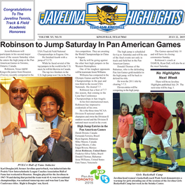 Robinson to Jump Saturday in Pan American Games Jeron Robinson Will USA Track & Field National Am Competition