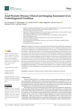 Axial Psoriatic Disease: Clinical and Imaging Assessment of an Underdiagnosed Condition