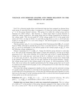 Voltage and Derived Graphs and Their Relation to the Free Product of Graphs