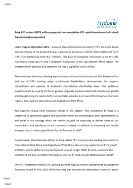 ETI | Press Release