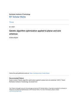 Genetic Algorithm Optimization Applied to Planar and Wire Antennas