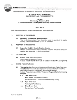 Environment and Parks Committee