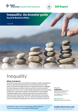 Inequality: an Investor Guide Social & Business Ethics
