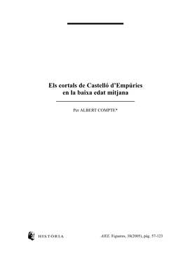 Els Cortals De Castelló D'empúries En La Baixa Edat Mitjana