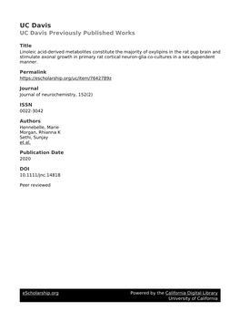 Linoleic Acid‐Derived Metabolites Constitute the Majority of Oxylipins In