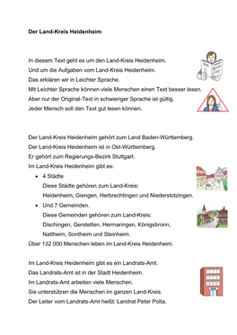 Info Zum Land-Kreis Heidenheim Und Zum Landrats-Amt in Leichter Sprache