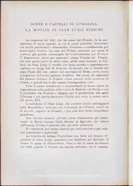 Donne E Castelli Di Lunlgiana. La Moglie Di Gian Luigi Fieschi