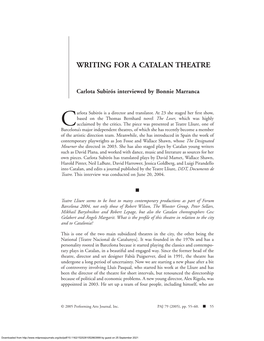 Writing for a Catalan Theatre