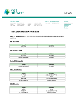 The Expert Indices Committee