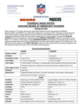 Chicago Bears at Green Bay Packers