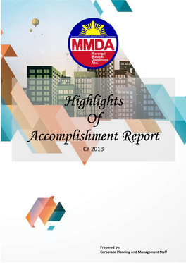 Highlights of Accomplishment Report CY 2018