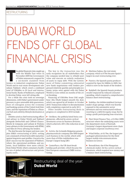 Dubai World Fends Off Global Financial Crisis