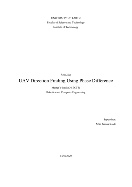 UAV Direction Finding Using Phase Difference