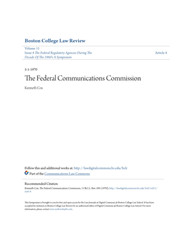 The Federal Communications Commission, 11 B.C.L