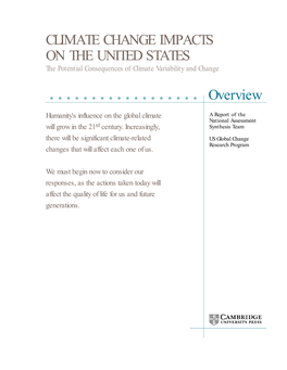 CLIMATE CHANGE IMPACTS on the UNITED STATES Overview