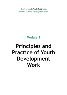 Module-3 Title: Principles and Practice of Youth Development Work