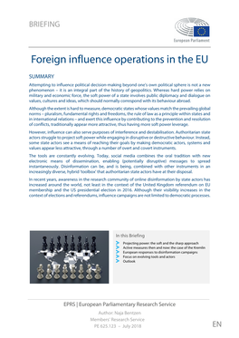 Foreign Influence Operations in the EU