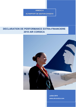 Declaration De Performance Extra-Financiere 2018 Air Corsica