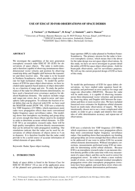 Use of Eiscat 3D for Observations of Space Debris