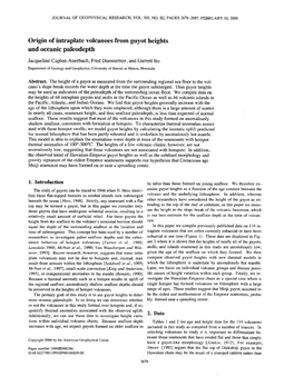 Origin of Intraplate Volcanoes from Guyot Heights and Oceanic Paleodepth