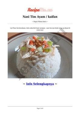 Nasi Tim Ayam / Kaifan