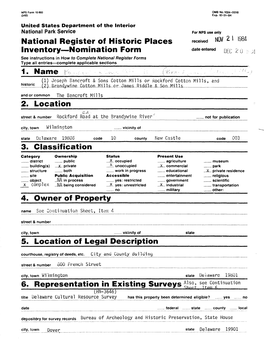 National Register of Historic Places Inventory—Nomination Form 1. Name LV