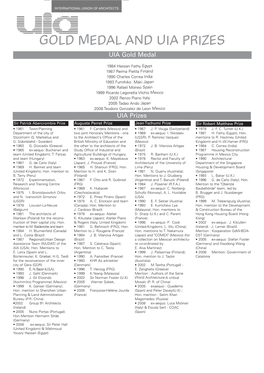 GOLD MEDAL and UIA PRIZES UIA Gold Medal