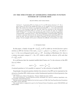 On the Structures of Generating Iterated Function Systems of Cantor Sets