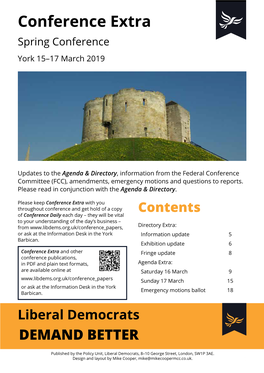 Conference Extra Spring Conference York 15–17 March 2019