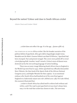 7 Beyond the Nation? Colour and Class in South African Cricket