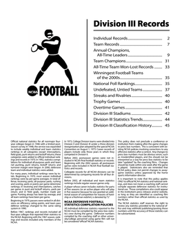 NCAA Division III Records