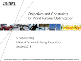 Objectives and Constraints for Wind Turbine Optimization