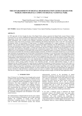 The Establishment of Digital High Resolution Geodatabases for Webgis: from Digital Campus to Digital National Park