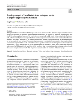 Bonding Analysis of the Effect of Strain on Trigger Bonds in Organic-Cage