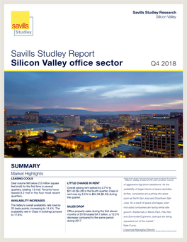 Savills Studley Report Silicon Valley Office Sector Q4 2018