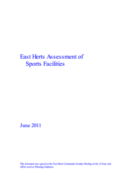 East Herts Assessment of Sports Facilities