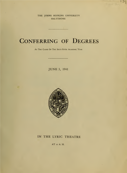 Conferring of Degrees