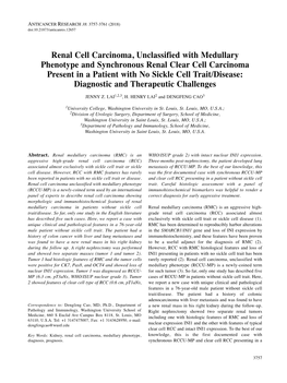 Renal Cell Carcinoma, Unclassified with Medullary