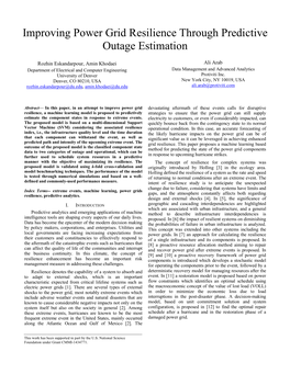 Improving Power Grid Resilience Through Predictive Outage Estimation