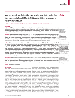 Asymptomatic Carotid Emboli Study (ACES): a Prospective Observational Study