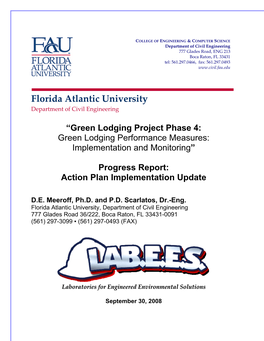 Phase 4: Green Lodging Performance Measures: Implementation and Monitoring”