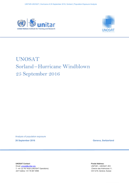 UNOSAT Sorland – Hurricane Windblown 25 September 2016