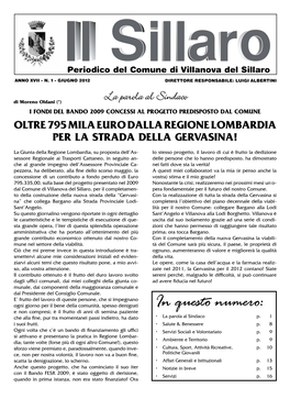 In Questo Numero: Che Alla Fine, Pur Tra Momentanei Passi Indietro, Ha Dato • La Parola Al Sindaco P